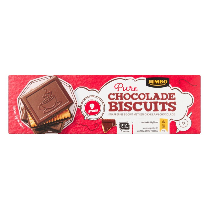 Jumbo Chocolade Biscuits Puur 9 Stuks 125g