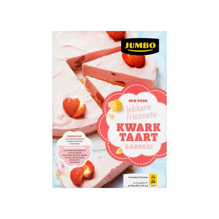 Jumbo Mix voor Lekkere Friszoete Aardbei Kwarktaart 440g