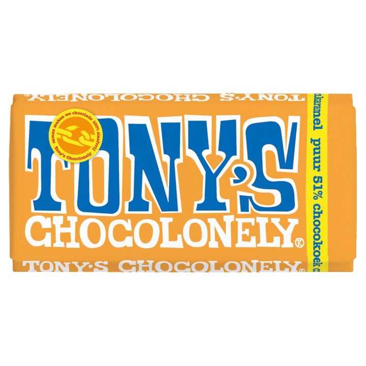 Tony&amp;#x27;s Chocolonely Puur Citroenkaramel Chocokoek Chocolade Reep 180g