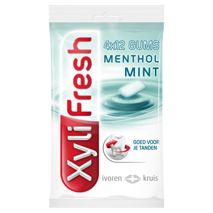 Xylifresh Mentholmint Suikervrij Kauwgom 4-Pack 4 x 18g