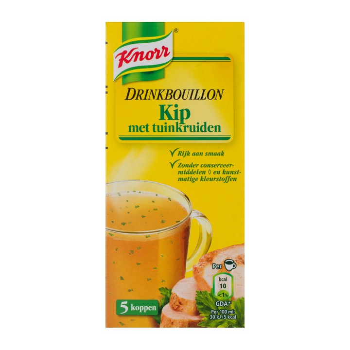 Knorr Drinkbouillon Kip met Tuinkruiden 5 x 6, 1g