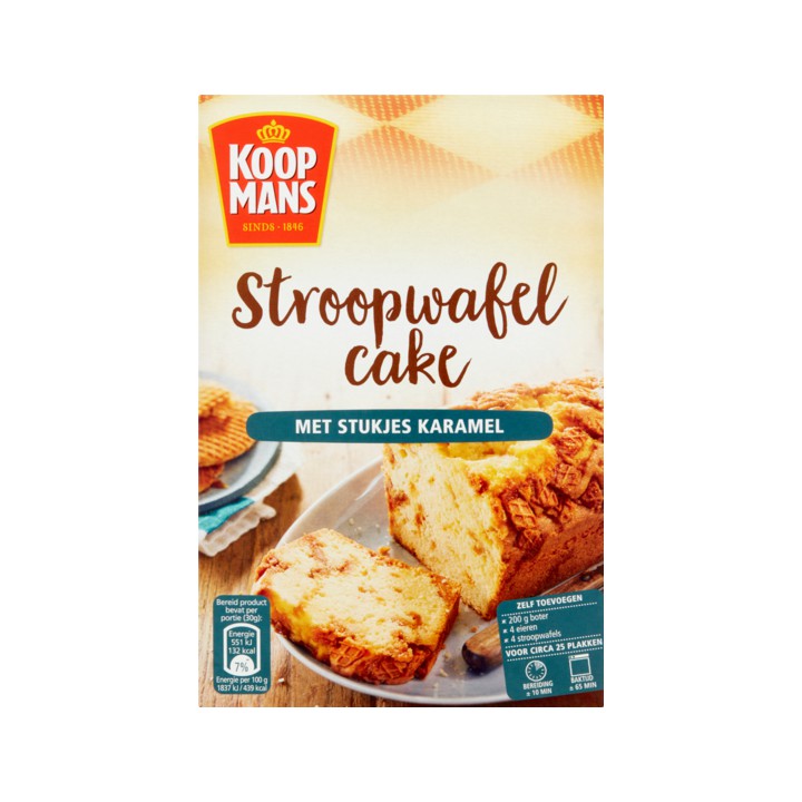 Koopmans Stroopwafelcake met Stukjes Karamel 400g