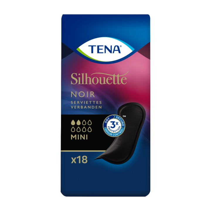 TENA Silhouette Noir Mini Verbanden 18 Stuks