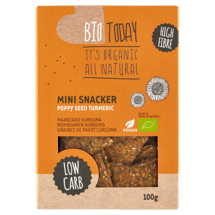 BioToday Mini Snacker Maanzaad Kurkuma 100g