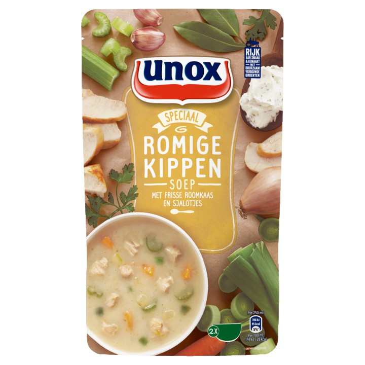 Unox Romige Kippen Soep met Frisse Roomkaas en Sjalotten 570ml