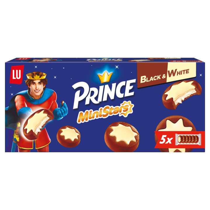 LU Prince MiniStars Koekjes Black&amp;amp;White 5 x 6 Stuks 187g