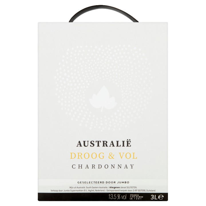 Jumbo Huiswijn - Droog &amp;amp; Vol - Australi&amp;euml; - Chardonnay - 3L