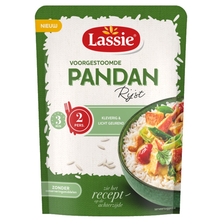 Lassie voorgestoomde Pandanrijst naturel 200g