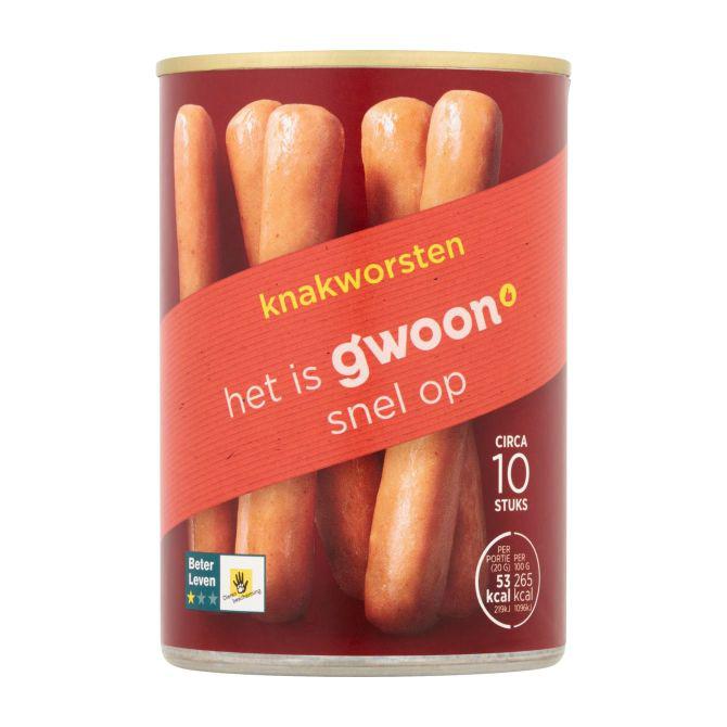 g&#039;woon Knakworst in blik