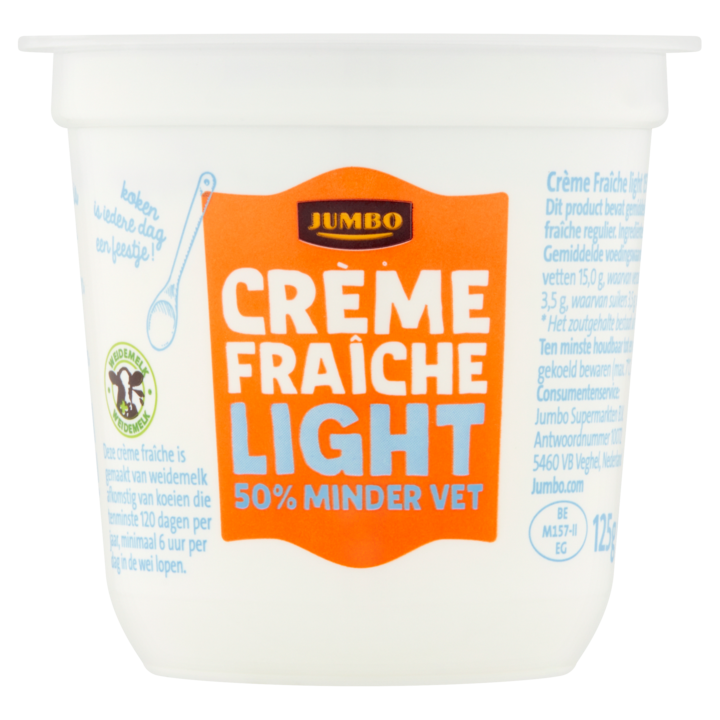 Jumbo Cr&amp;egrave;me Fra&amp;icirc;che Light 50% Minder Vet 125g