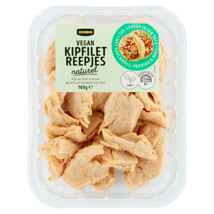 Jumbo Vegan Kipfilet Reepjes Naturel 160g