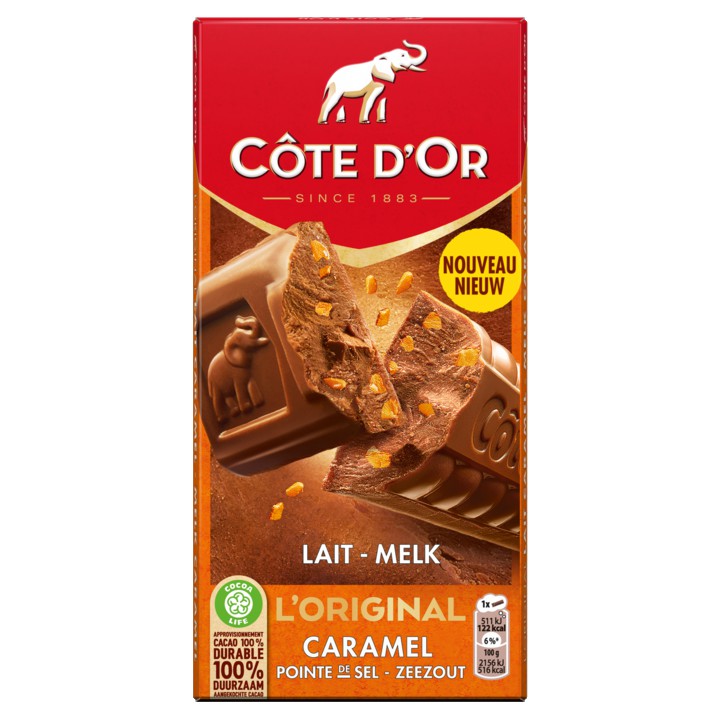 C&amp;ocirc;te d&amp;#x27;Or L&amp;#x27;Original Melk Caramel Zeezout 190g