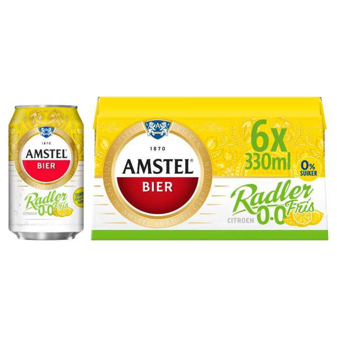 Amstel Radler Fris 0.0 Bier Blik 6x33 cl