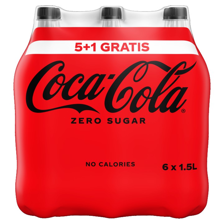 Coca-Cola Zero Sugar 5+1 Gratis PET Fles 6 x 1, 5L