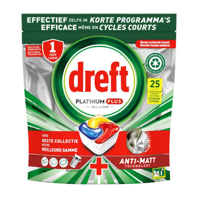 Dreft Platinum plus vaatwastabletten lemon