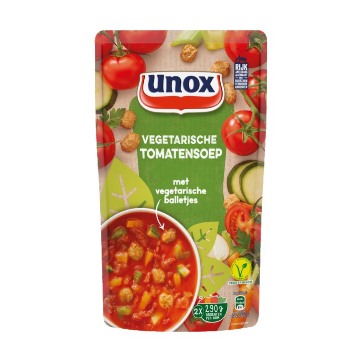Unox Soep In Zak Tomatensoep met Vegetarische Balletjes 570ml