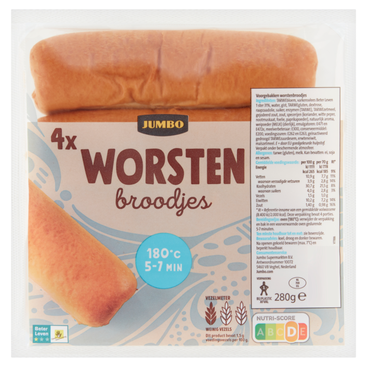 Jumbo - Worstenbroodjes - 4 Stuks