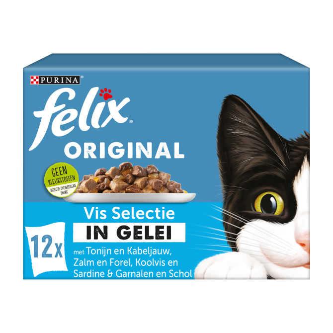 FELIX&amp;reg; Original vis selectie in gelei kattenvoer 12 x 85g