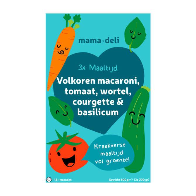 Mama deli Volkoren macaroni courgette &amp; wortel 8+ mnd