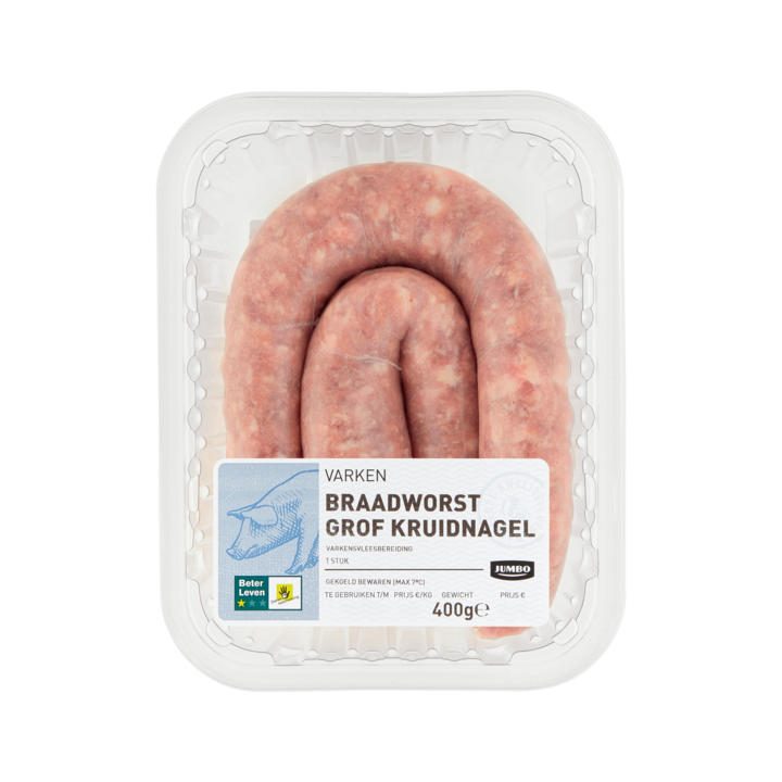 Jumbo Grove Braadworst Kruidnagel Varken 400g