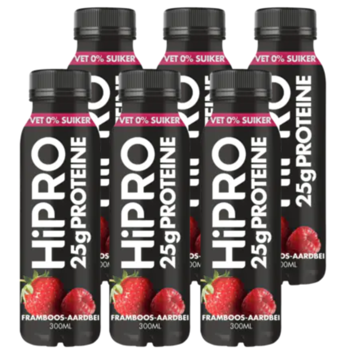 HiPRO Protein Drink Framboos Aardbei 6 x 300ml