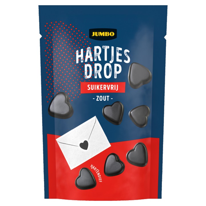 Jumbo Hartjes Drop Suikervrij Zout 100g