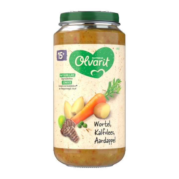 Olvarit Wortel Kalfsvlees Aardappel 15+ Maanden 250g