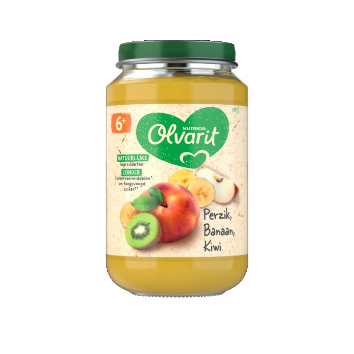 Olvarit Perzik Banaan Kiwi 6+ Maanden 200g