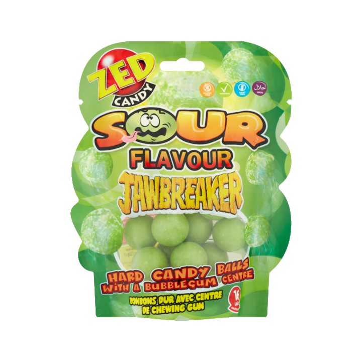 Zed Candy Sour Flavour Jawbreaker 16 Stuks 132g