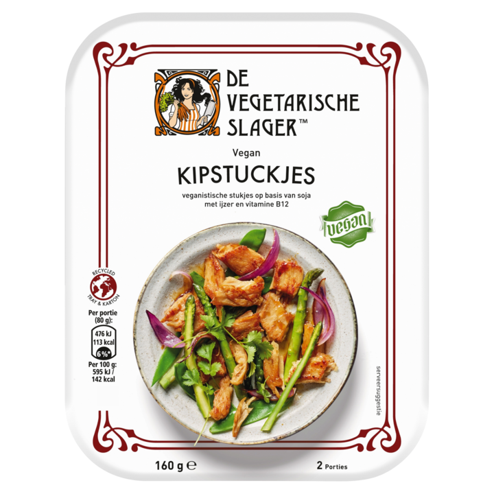 De Vegetarische Slager Kipstuckjes Vegan 160g