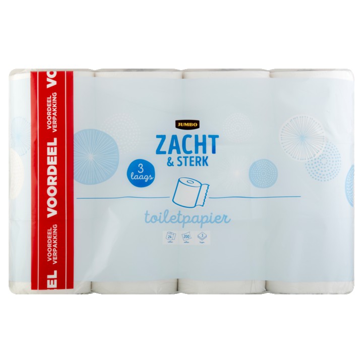 Jumbo Toiletpapier Zacht &amp;amp; Sterk 3-Laags Voordeelverpakking 24 Rollen