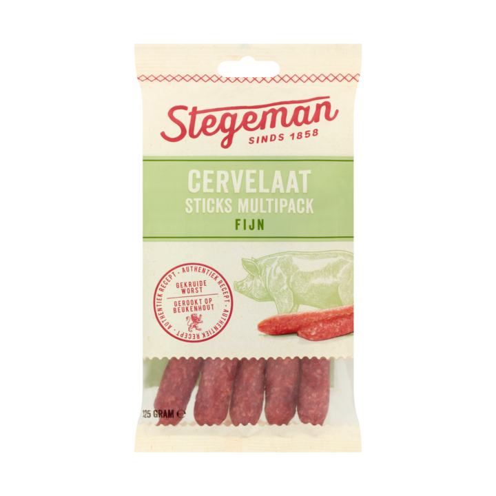 Stegeman Cervelaat Sticks Multipack 125g