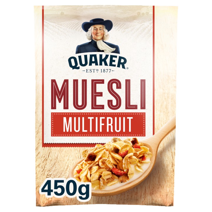 Quaker Muesli Multifruit Ontbijtgranen 450gr