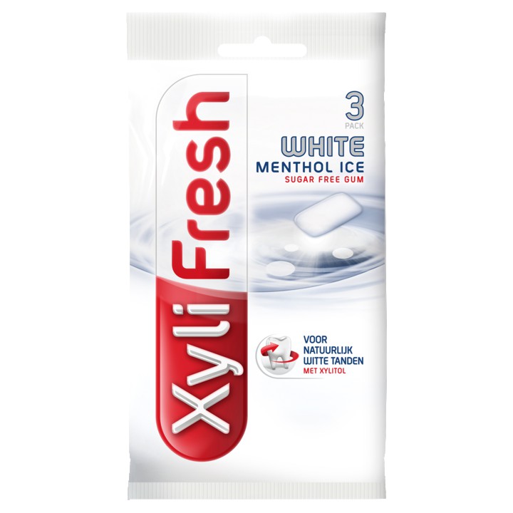 Xylifresh White Menthol Ice Sugar Free Gum 3 x 17g