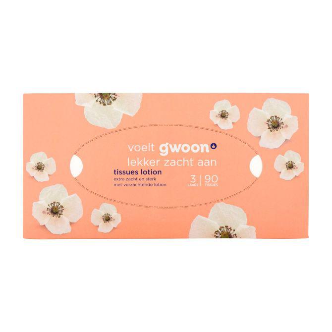 g&#039;woon Tissues met lotion 3-laags