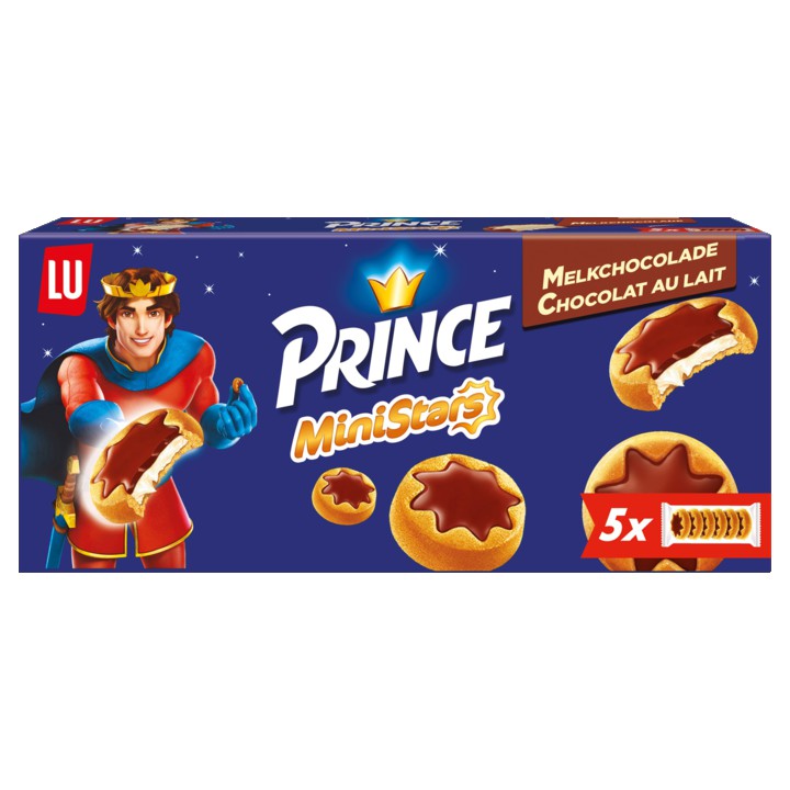 LU Prince MiniStars Koekjes met Melkchocolade 5 x 6 Stuks 187g