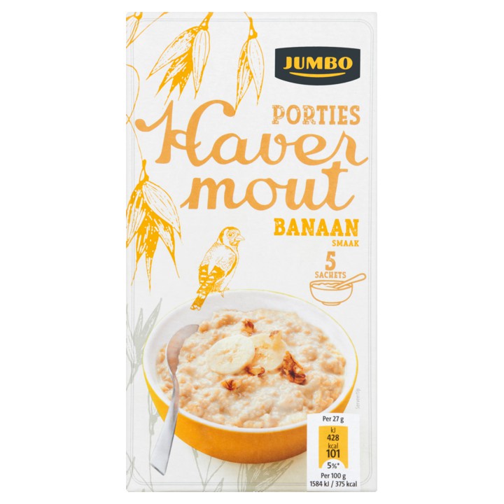 Jumbo Havermout Porties Banaan Smaak 5 Stuks