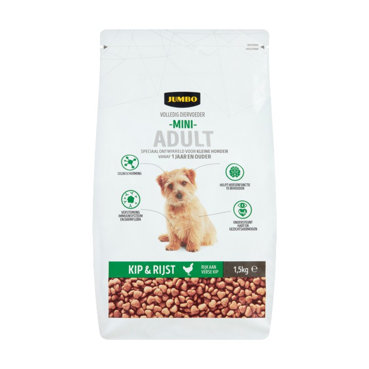 Jumbo Hondenbrokken Mini Adult Kip &amp;amp; Rijst 1, 5kg