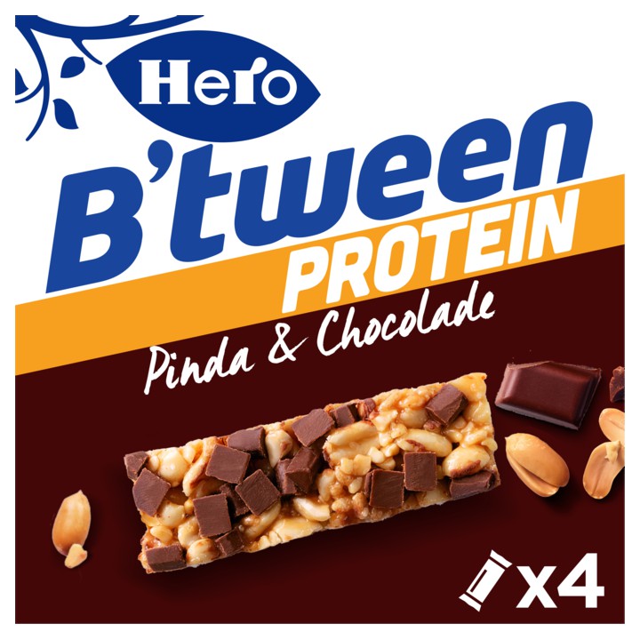 Hero B&amp;#x27;tween Protein Pinda &amp;amp; Chocolade 4 x 24g