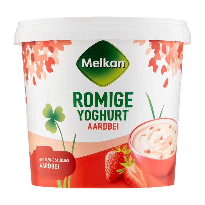 Melkan Roomyoghurt aardbei