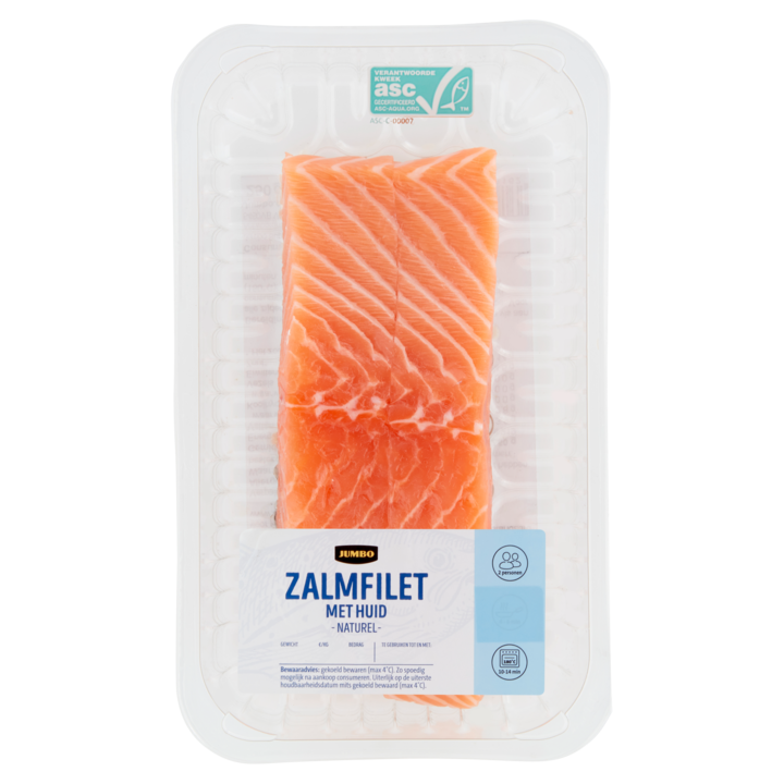 Jumbo Zalmfilet met Huid Naturel 2 Stuks