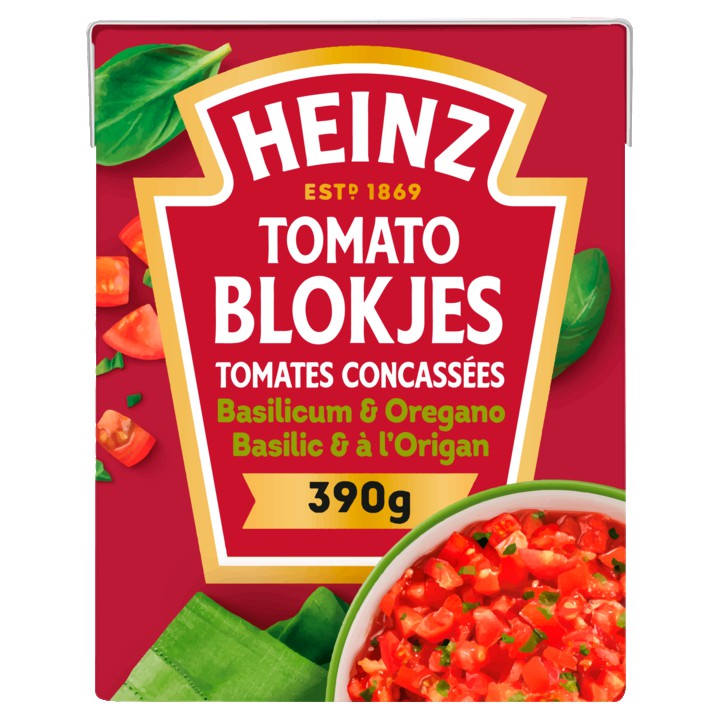 Heinz Tomaten Blokjes Basilicum &amp;amp; Oregano 390g