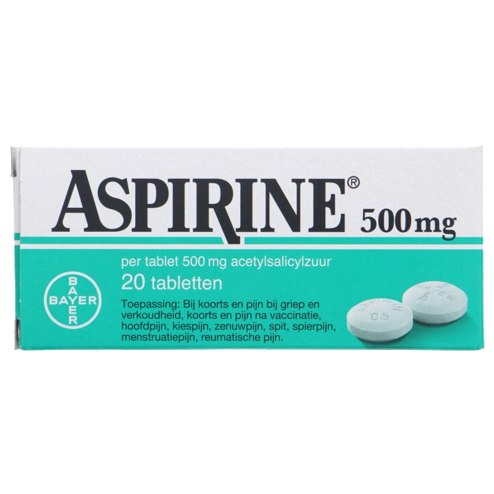 Aspirine 500 mg tabletten, 20 stuks