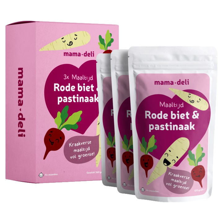 Mama Deli Maaltijd rode biet &amp;amp; pastinaak 4+ maanden 3 x 120g