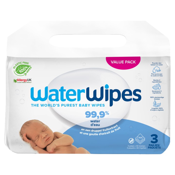 WaterWipes Babydoekjes 3 x 48 stuks