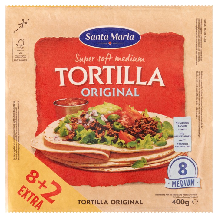 Santa Maria Tortilla Original 8+2 Stuks 400g