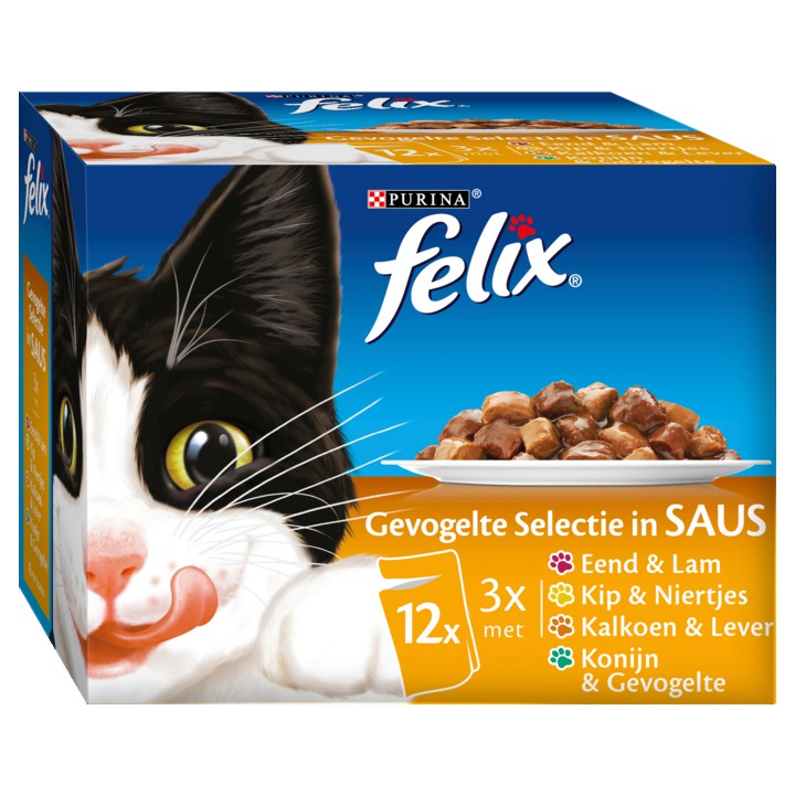 FELIX&amp;reg; Original Gevogelte Selectie in Saus Kattenvoer 12x85g