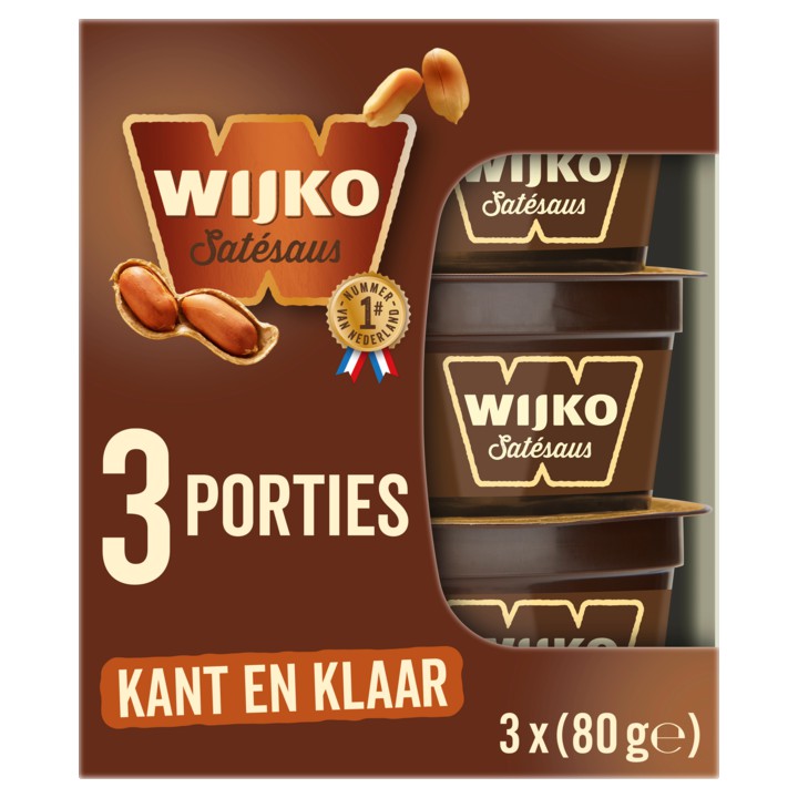 Wijko Sat&amp;eacute;saus kant en klaar 3 x 80g