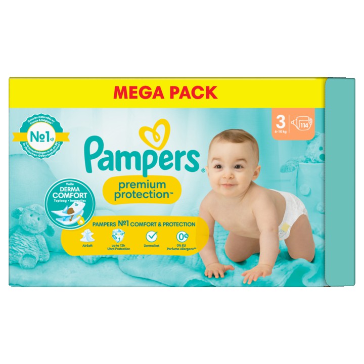 Pampers Premium Protection Maat 3, Luiers X114