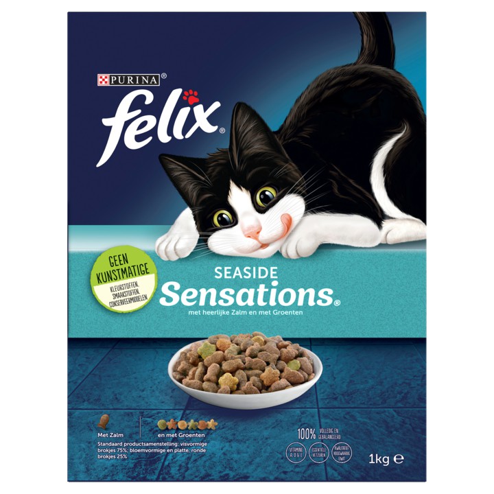 Felix&amp;reg; Seaside Sensations kattenvoer met Zalm en met Groenten 1000g